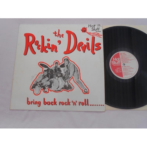 90 - The Rockin’ Devils. - Bring back rock’n’roll UK LP 1st press record. HSL 001 Mely, Mitch Butch Chris... 