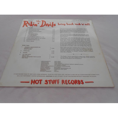 90 - The Rockin’ Devils. - Bring back rock’n’roll UK LP 1st press record. HSL 001 Mely, Mitch Butch Chris... 