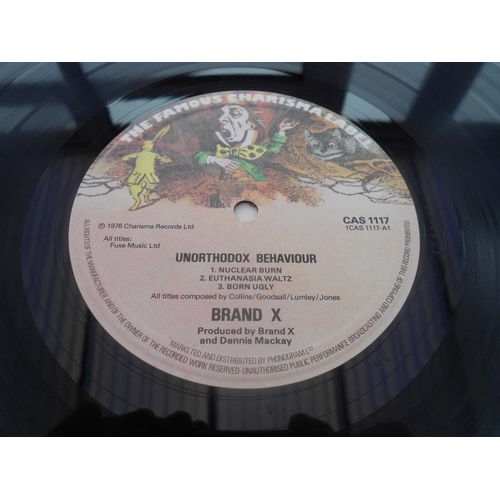 275 - Brand X Unorthodox Behaviour UK 1st press LP CAS 1117 A-2 T and B-2 T EX+