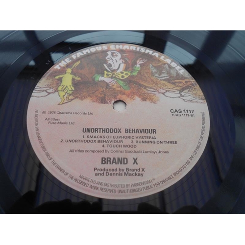 275 - Brand X Unorthodox Behaviour UK 1st press LP CAS 1117 A-2 T and B-2 T EX+