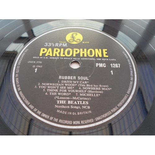 464 - The Beatles - Rubber Soul UK 1st press Record LP PMC 1267 XEX 579-1 XEX 580-1 VG+ - EX