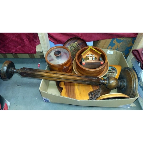 8 - A large quantity of wooden items including ice bucket & plant stand etc. COLLECT ONLY