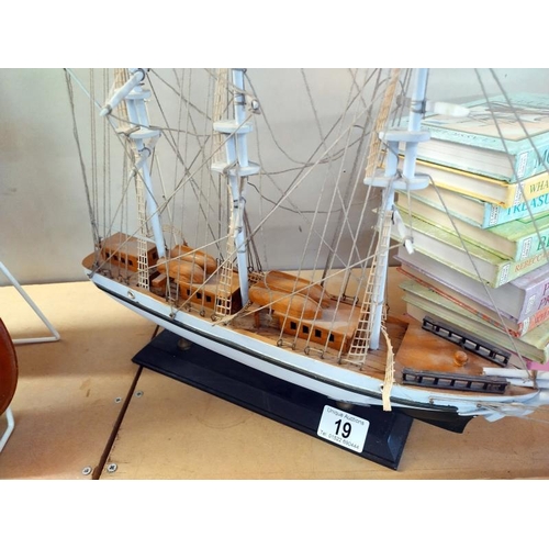 19 - A model sailing ship