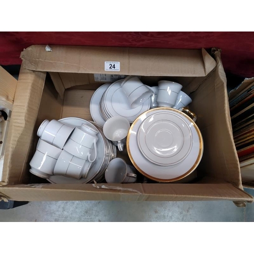 24 - A box of good china including Crown Ming