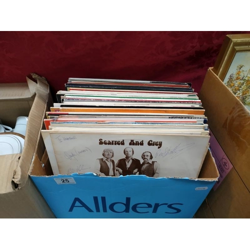 25 - A quantity of LP records including signed copy of 'Scarred & Grey' by Wells Fargo