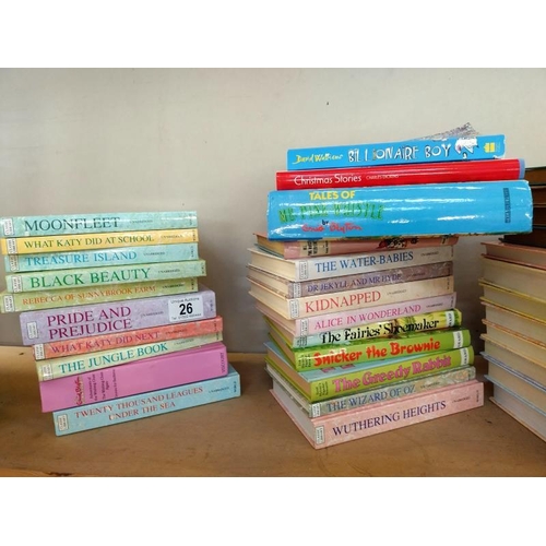 26 - A quantity of books including Pride & Prejudice, Little Women & Robinson Crusoe