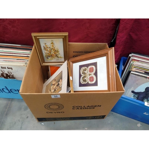 33 - A quantity of pictures & picture frames etc.