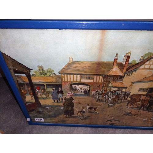 1121 - An old coaching print titled 'Inn Yard 100 years ago' COLLECT ONLY