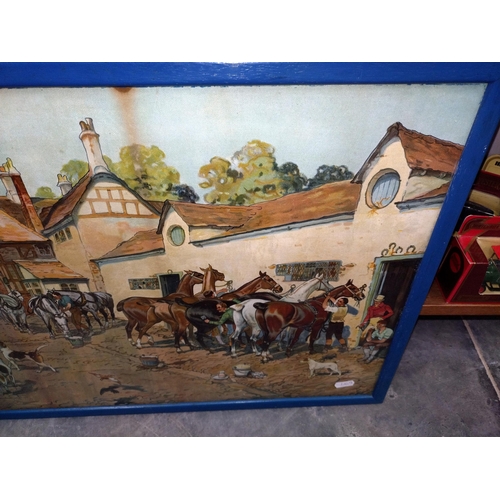 1121 - An old coaching print titled 'Inn Yard 100 years ago' COLLECT ONLY