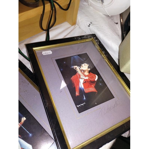 134 - 4 framed and signed pictures of Freddie Mercury.