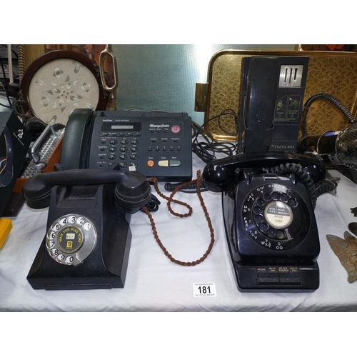 181 - A good collection of vintage telephones