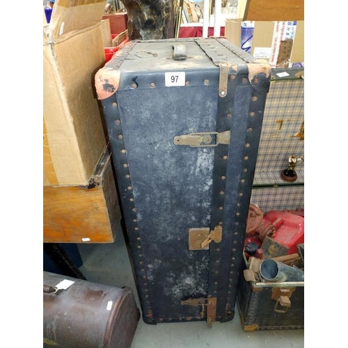 97 - A travel trunk. 41cm x 34cm x 91cm