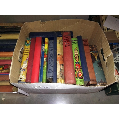 24 - 3 boxes of children's books and annuals 1930's onwards