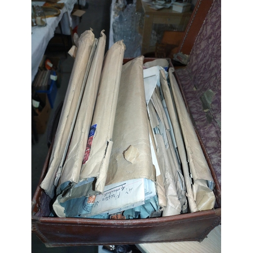 62 - A vintage case full of old invoices (ephemera) etc