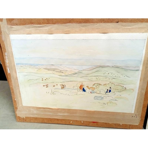 160 - 3 watercolours on board depicting coastal scenes