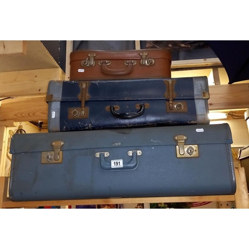 191 - 3 vintage suitcases