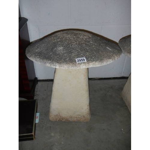 2959 - A Concrete garden mushroom, 51 cm high x 46 cm diameter. COLLECT ONLY.