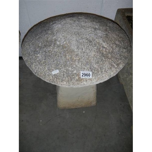 2960 - A Concrete garden mushroom, 51 cm high x 46 cm diameter. COLLECT ONLY.