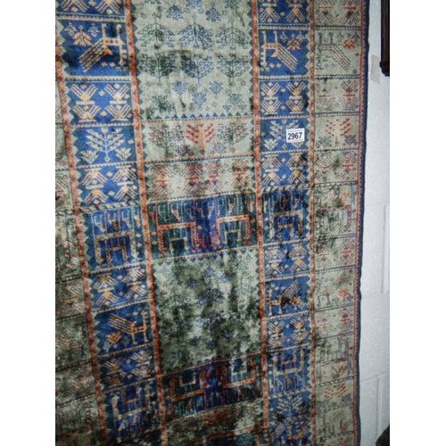 2967 - A Persian style, mercerised cotton, machine woven 2967, Made in Belgium. Long rug/runner 205 x 69 cm... 