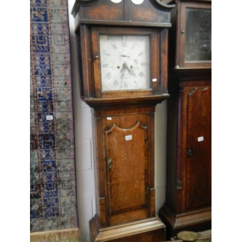 2968 - A 19th century John Fernal Wrexham 8 daty lon case clock, pendulum needs attention, with wieights, 2... 