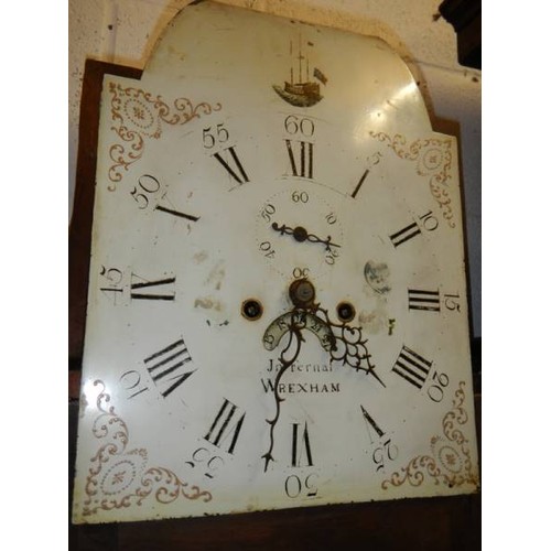 2968 - A 19th century John Fernal Wrexham 8 daty lon case clock, pendulum needs attention, with wieights, 2... 