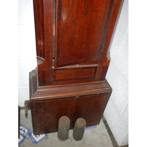 2970 - A Victorian Grandfather clock, complete but needs repair. COLLECT ONLY.