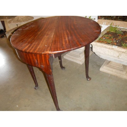 2971 - A Victorian mahogany D shaped drop side writing table. COLLECT ONLY.