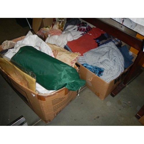 283 - Five boxes of assorted clothing including shirts, jumpers etc., COLLECT ONLY.