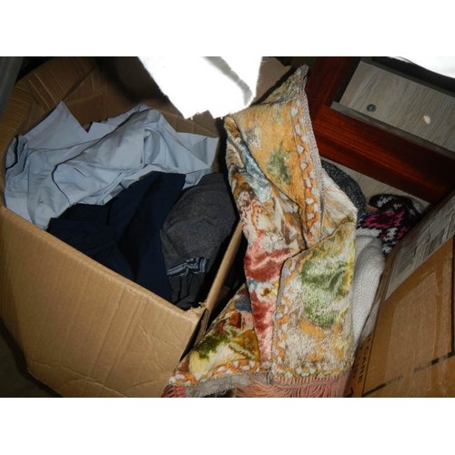 283 - Five boxes of assorted clothing including shirts, jumpers etc., COLLECT ONLY.