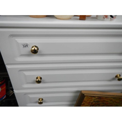 324 - A five drawer white painted chest. COLLECT ONLY.