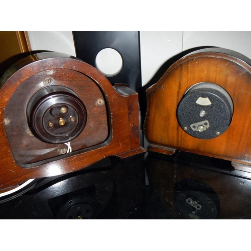 1043 - 2 mid 20th century mantle clocks (1 electric & spring in good order)