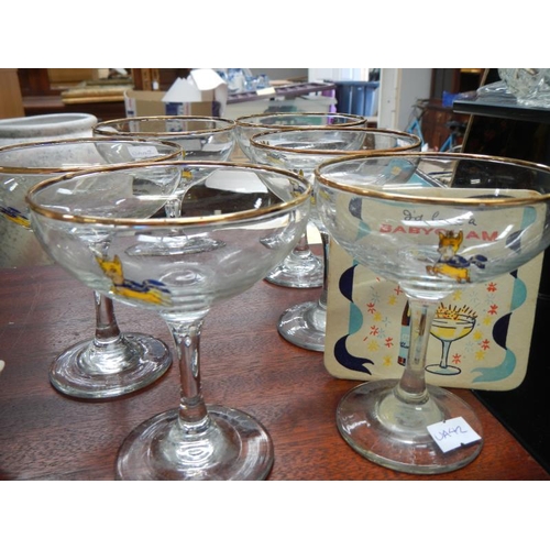 1119 - A set of 6 Babycham glasses.
Collect Only.