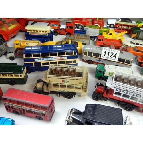 1124 - A selection of old Dinky & other toy cars etc.