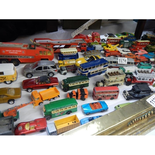 1124 - A selection of old Dinky & other toy cars etc.