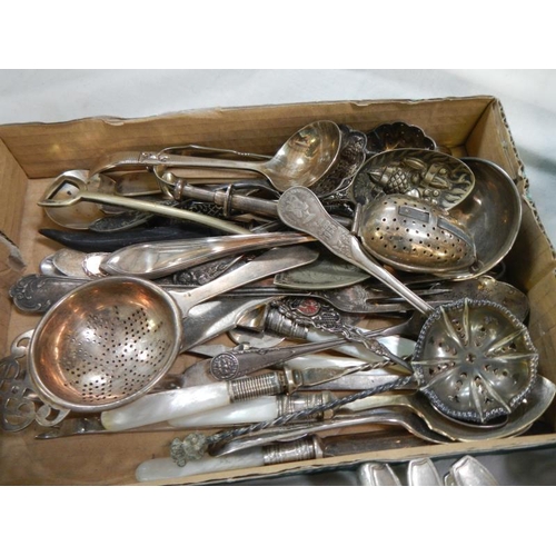 1140 - A collection of silver plate cutlery including ladle