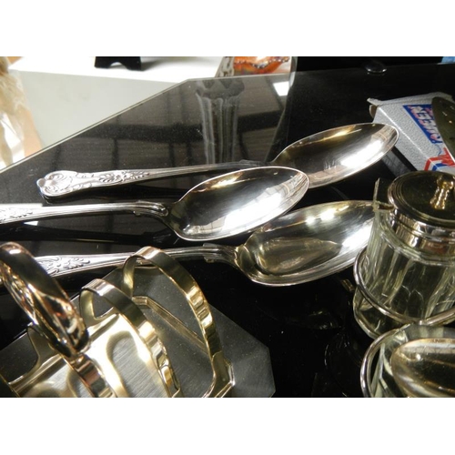 1144 - A selection of silver plate items