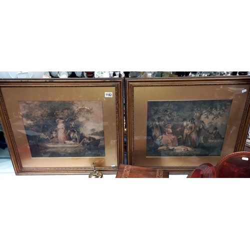 1182 - A good pair of gilded & glazed framed engravings.
Collect Only.