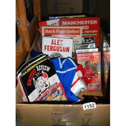 1152 - A selection of football memorabilia including books & videos etc.