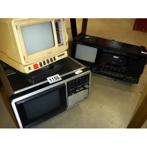 1158 - A Matsu black & white TV & radio etc.
Collect Only.