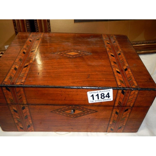 1184 - A Victorian inlaid sewing box