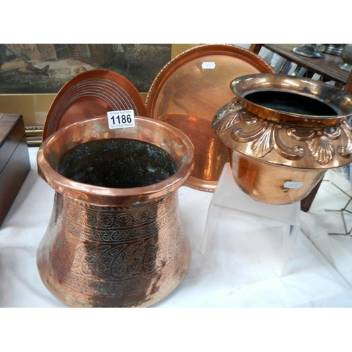 1186 - A selection of early 20th century copper items