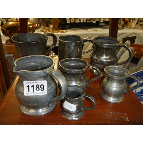 1189 - A selection of antique pewter