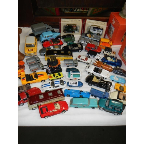 1206 - A selection of Dinky cars & coaches etc.