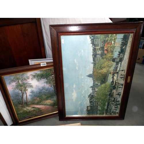 1258 - A quantity of framed pictures.
Collect Only.