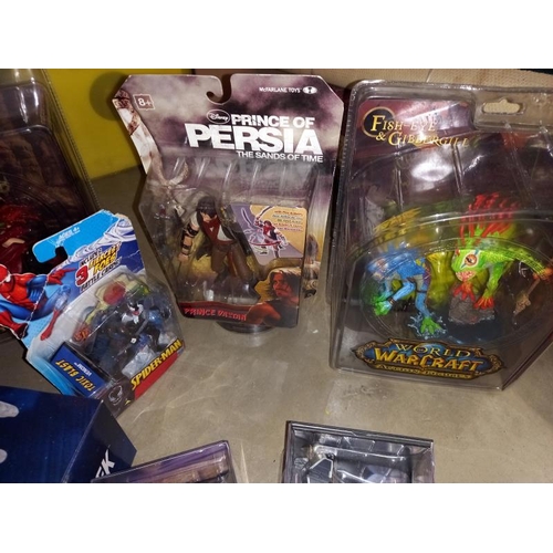 1264 - A quantity of World of Warcraft action figures, other action figures and Talking Murloc