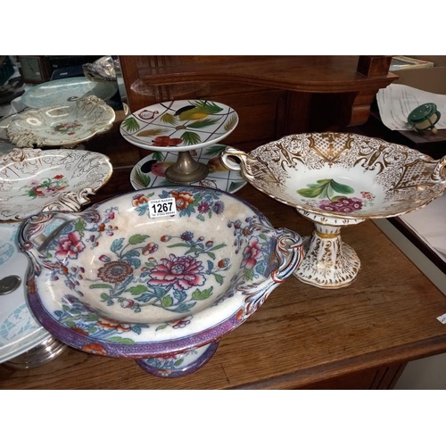 1267 - A good quantity of Victorian cake stands and Tazzas.