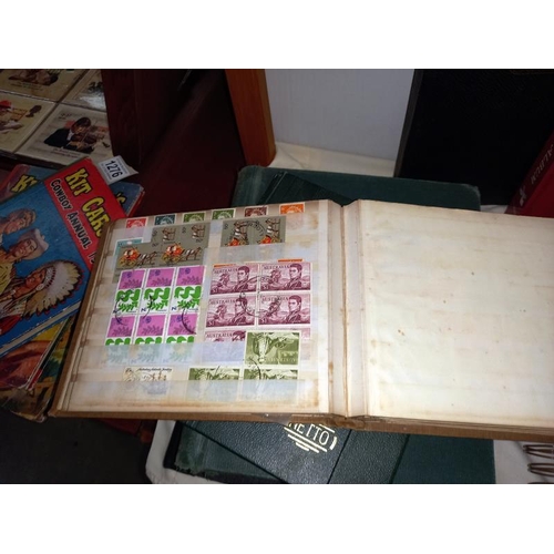 1277 - 5 old stamp albums with stamps