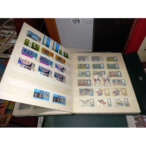 1277 - 5 old stamp albums with stamps