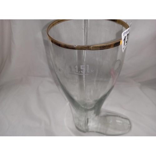 1314 - A glass Schultheiss Ale boot