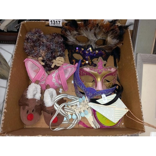 1317 - A box containing face masks etc.